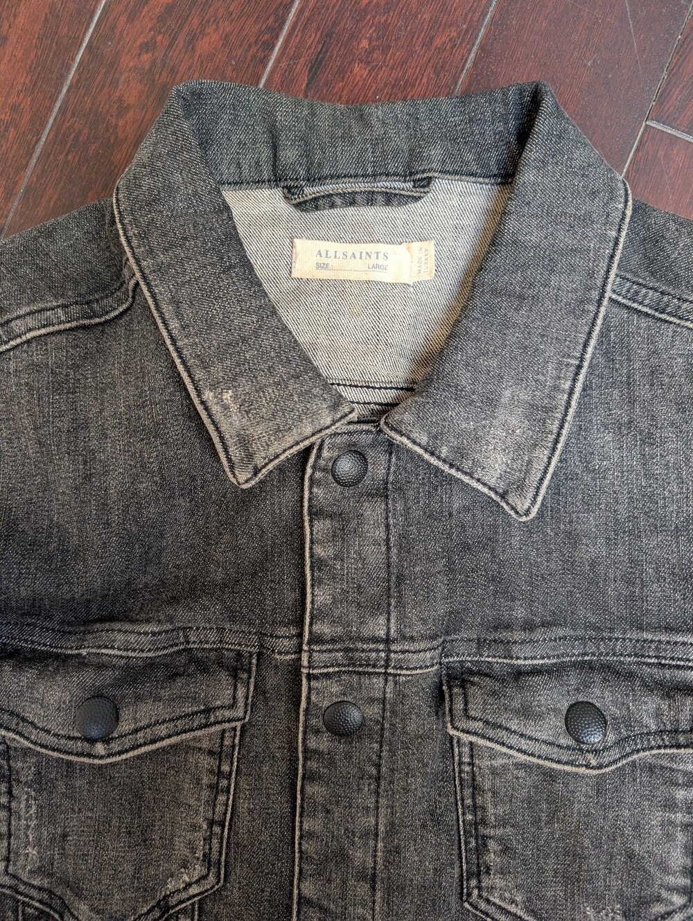 All Saints Temple Denim Jacket - Faded Black - Picture 2 of 6